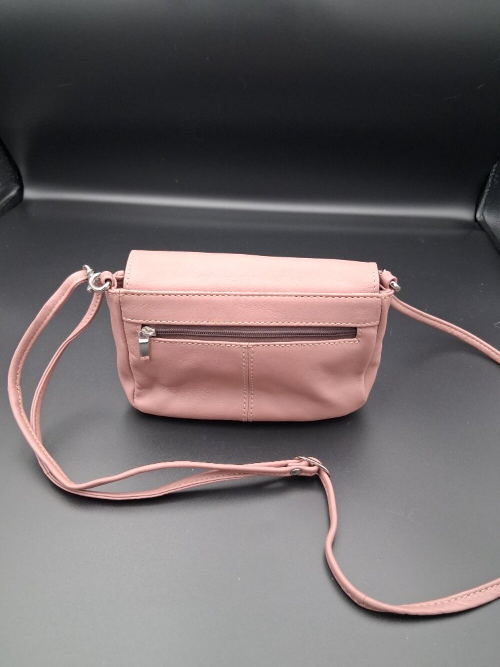 Gianni Conti Dusty Pink Leather Mini Crossbody Bag Detachable Leather Strap - Picture 2 of 8
